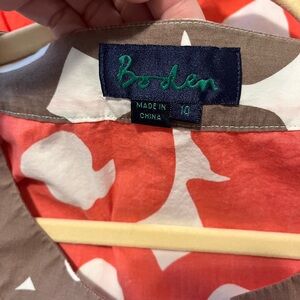 Boden popover tunic blouse top women’s size 10‎ v neck red brown